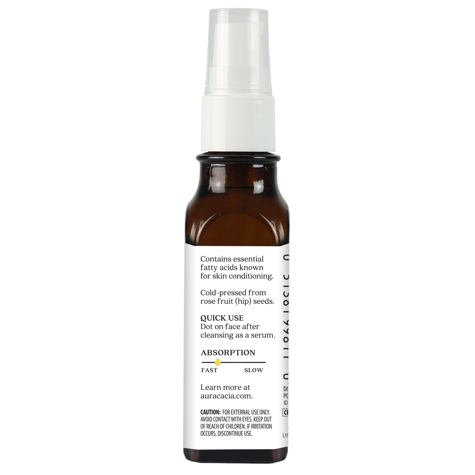 Aura Cacia huile d'argousier, texture satinée qui pénètre rapidement pour une peau douce et nourrie.