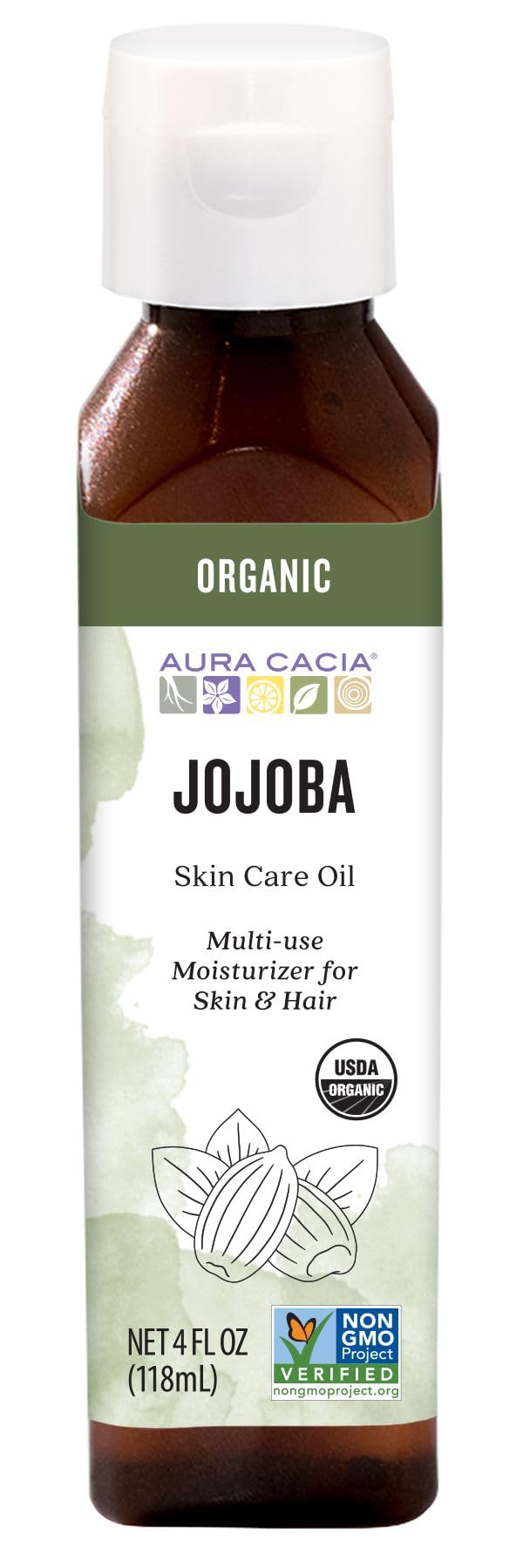 Aura Cacia Huile Jojoba - bouteille prête pour hydratation quotidienne de la peau