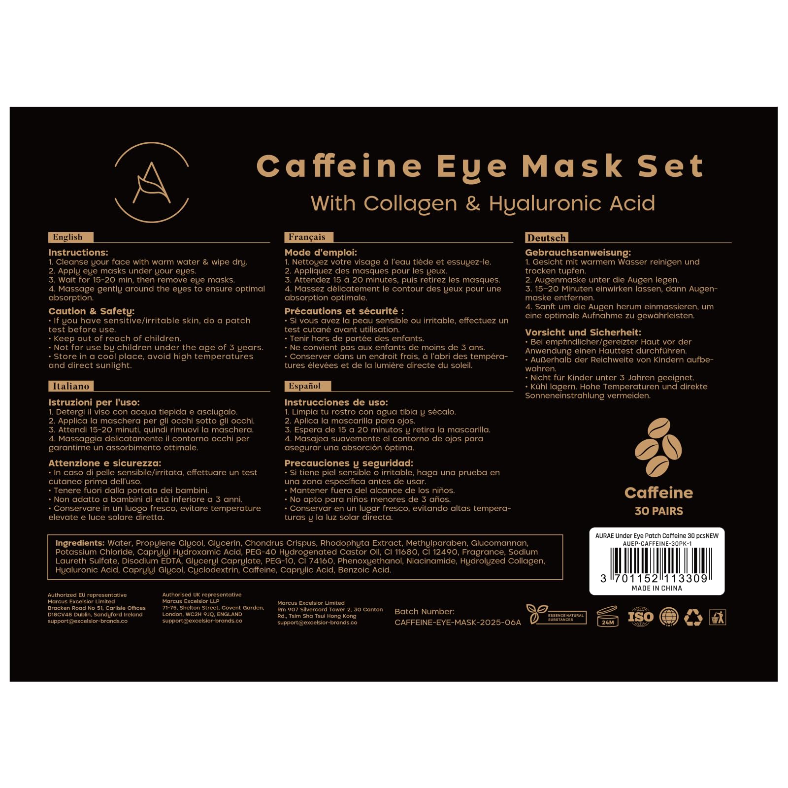 Pose de 15-20 minutes avec Aurae patchs yeux pour un regard plus frais.