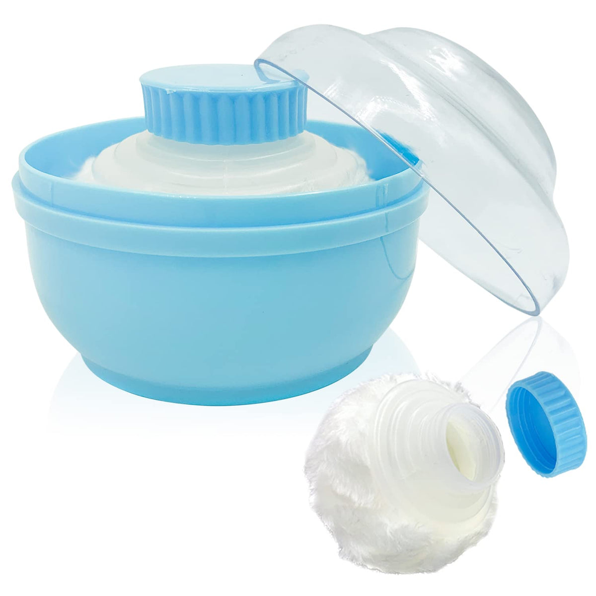 Conteneur poudre corps grand bleu AURASIN pour rangement pratique.