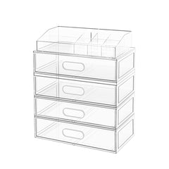 Aurblozen Organisateur Maquillage empilable avec tiroirs transparents, visibilité rapide des produits.