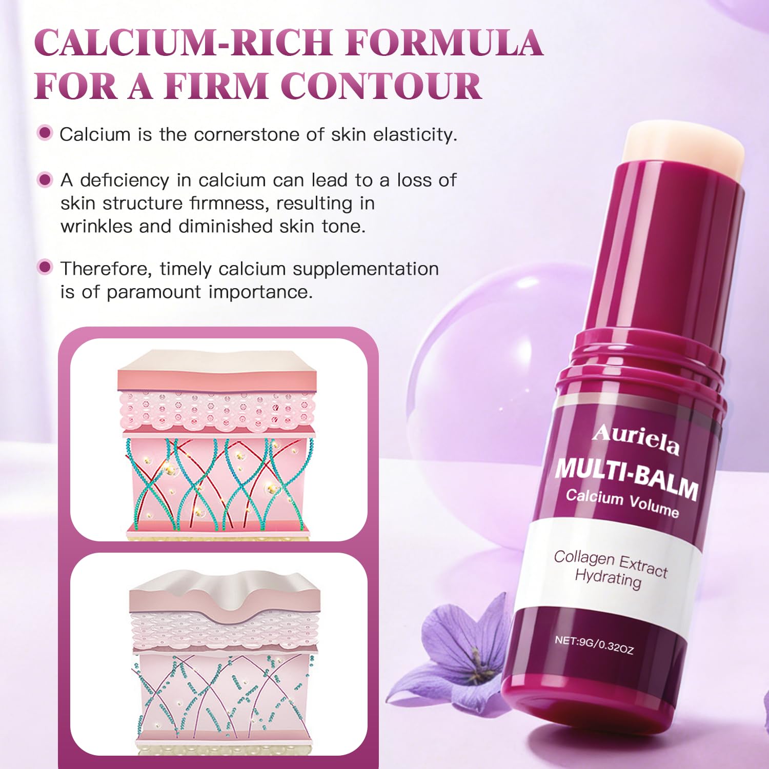 Auriela Calcium Volume Balm Stick – ingrédients naturels et soin des peaux sensibles