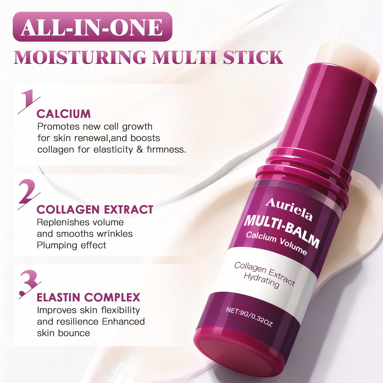 Auriela Calcium Volume Balm Stick – format bâton portable pour voyage