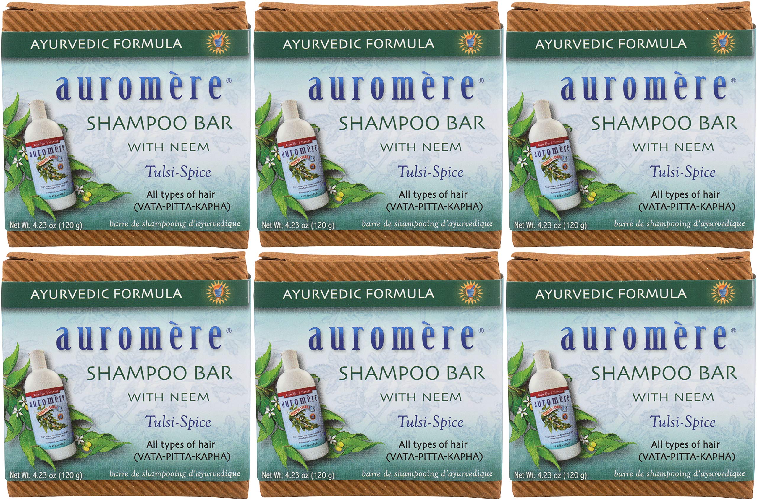 Auromere barre-shampoing écologique au neem pour cheveux et peau