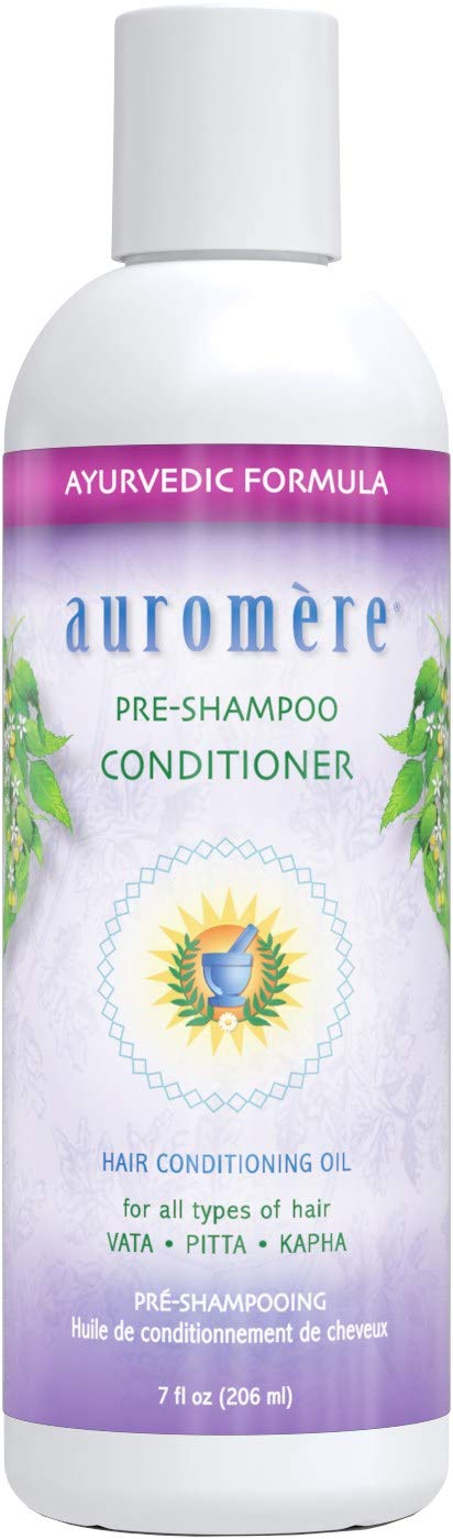 Auromere pré-shampoing en flacon, nourrissant avant lavage.