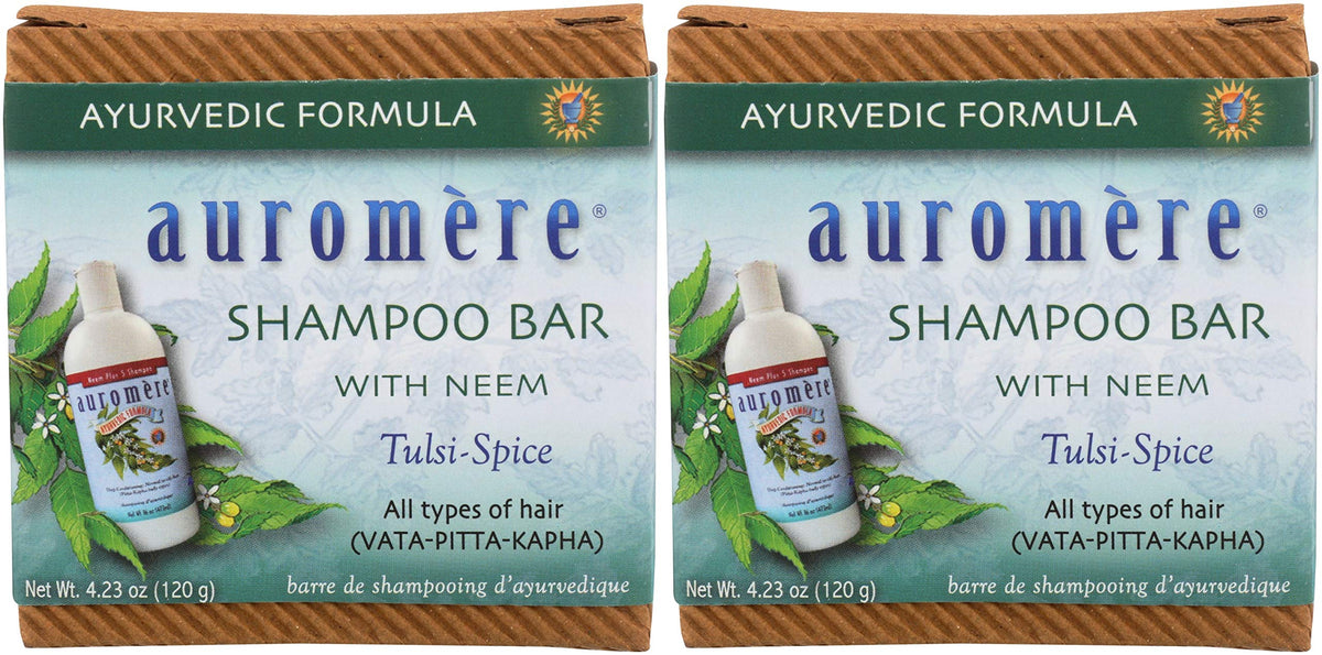 Auromere barre-shampoing écologique: soin solide durable et sans plastique.