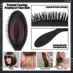 Brosse Auroray pour perruque à dents métalliques, démêlage précis sans accrocher.