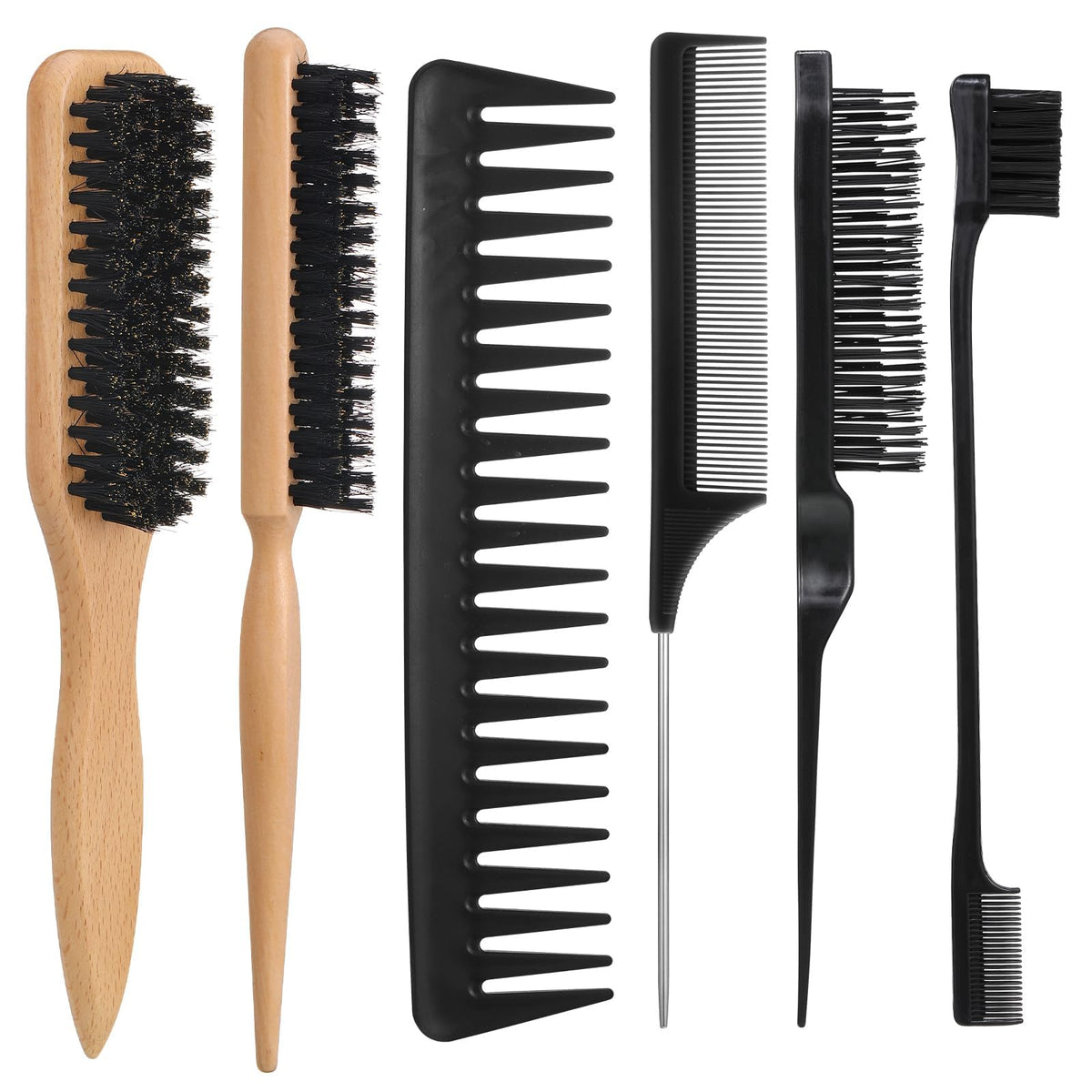 Brosse Auroray en poils de sanglier pour un lissage arrière en douceur.