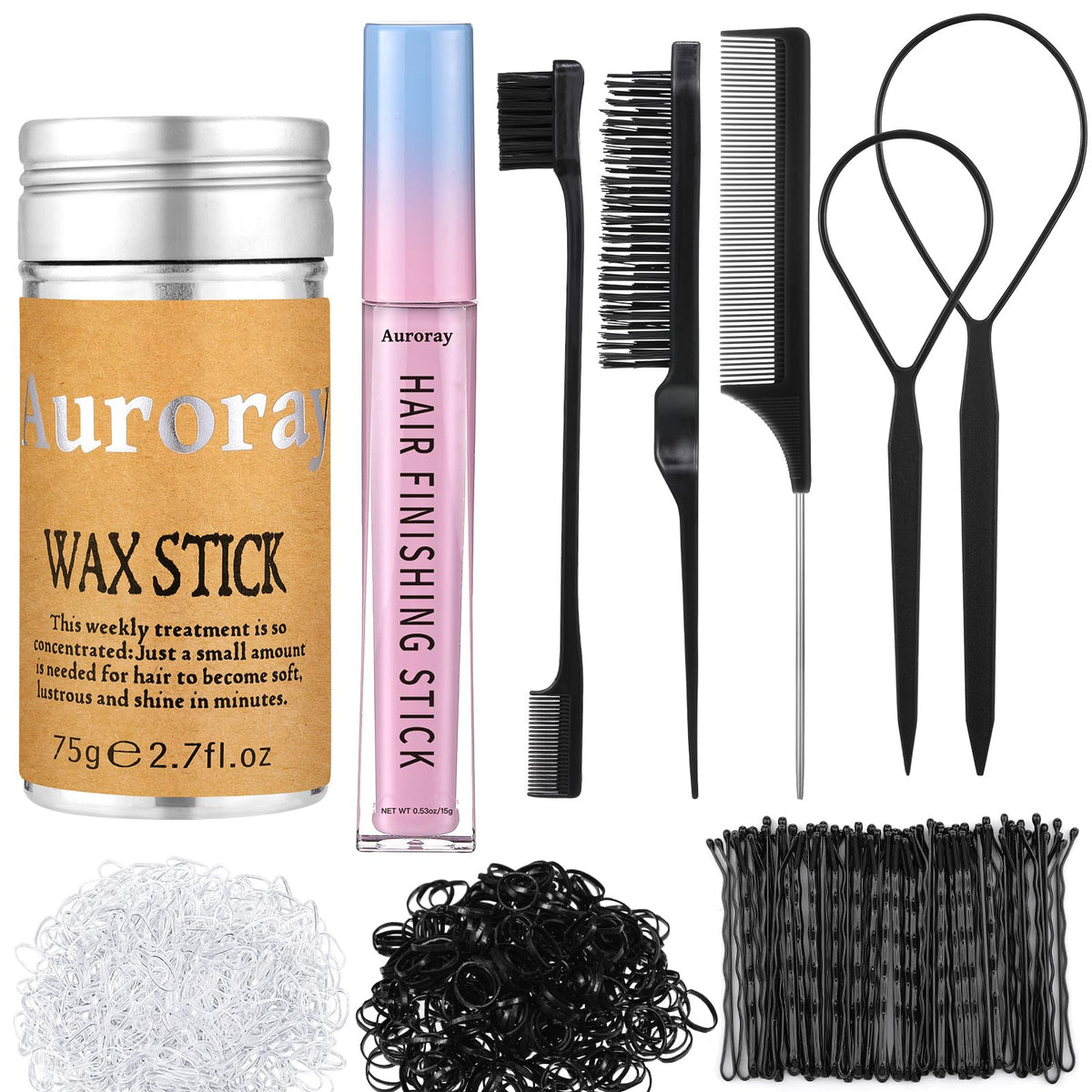 Auroray ensemble-stick-finition-cheveux pour une tenue durable.