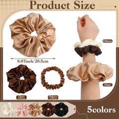Auroray scrunchies satin douceur – tissu soyeux réduit frottements et usure.