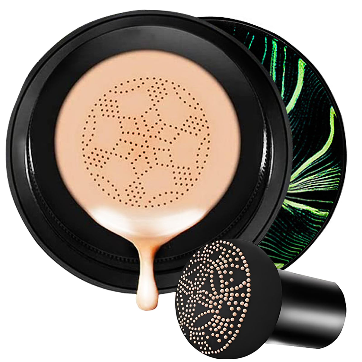 Aurovida CC Cream hydratante avec éponge champignon pour une application lisse