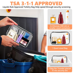Trousse transparente AURUZA petite taille, compacte pour essentiels beauté.