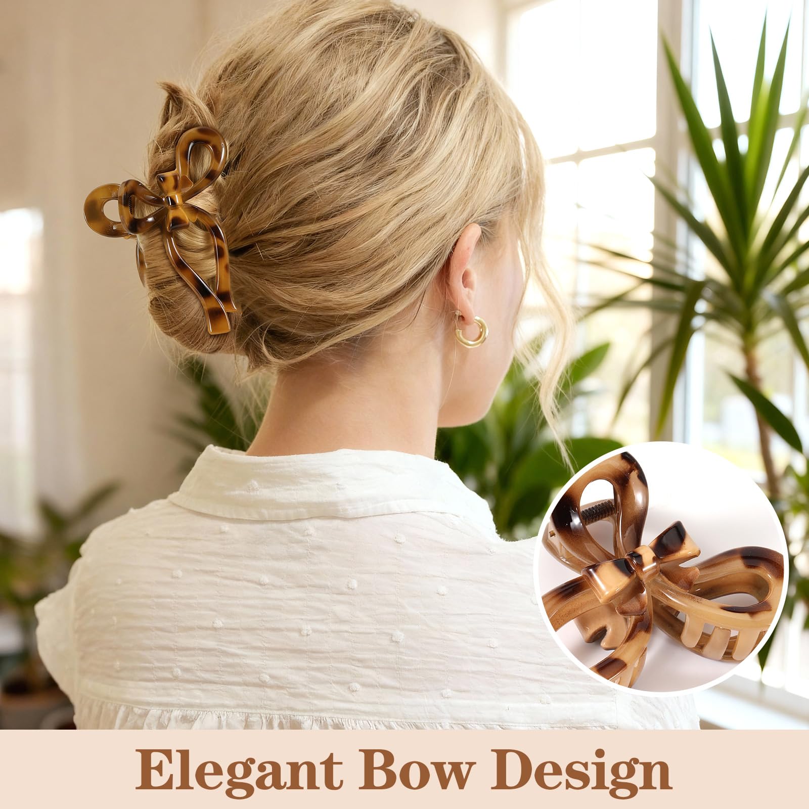 Auseibeely clip moyen griffes noeud papillon écaille tortue tenue durable