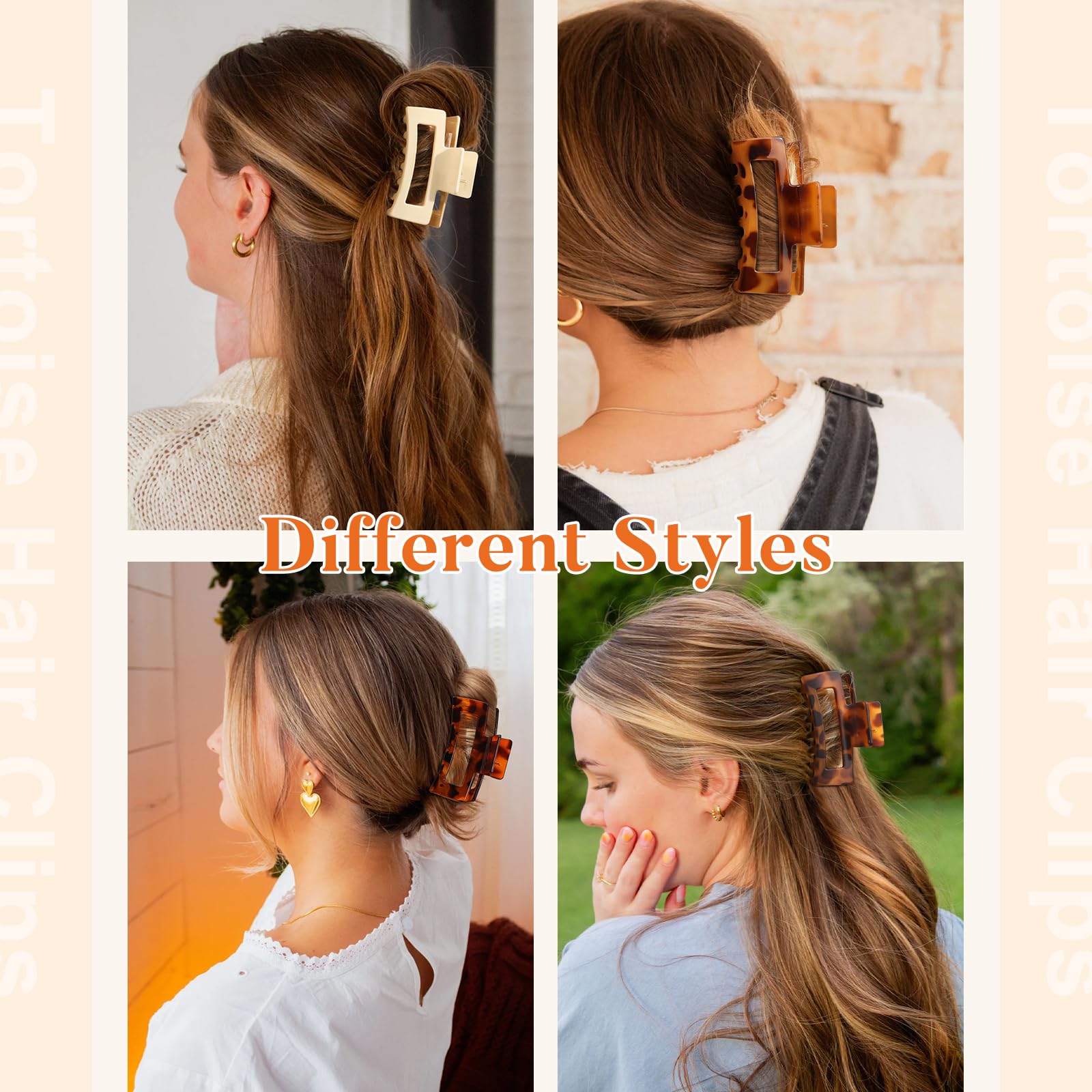 Clip rectangle tortue Auseibeely idéal pour sport et bureau.