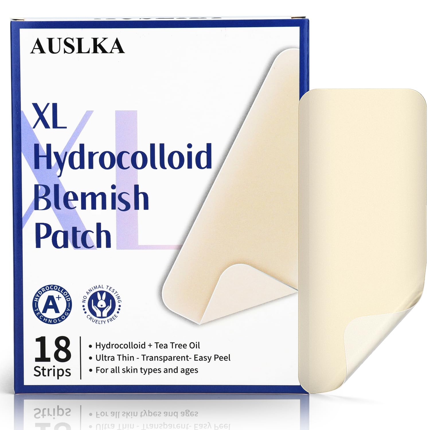 Pansements AUSLKA pour boutons sur le visage avec grande couverture.