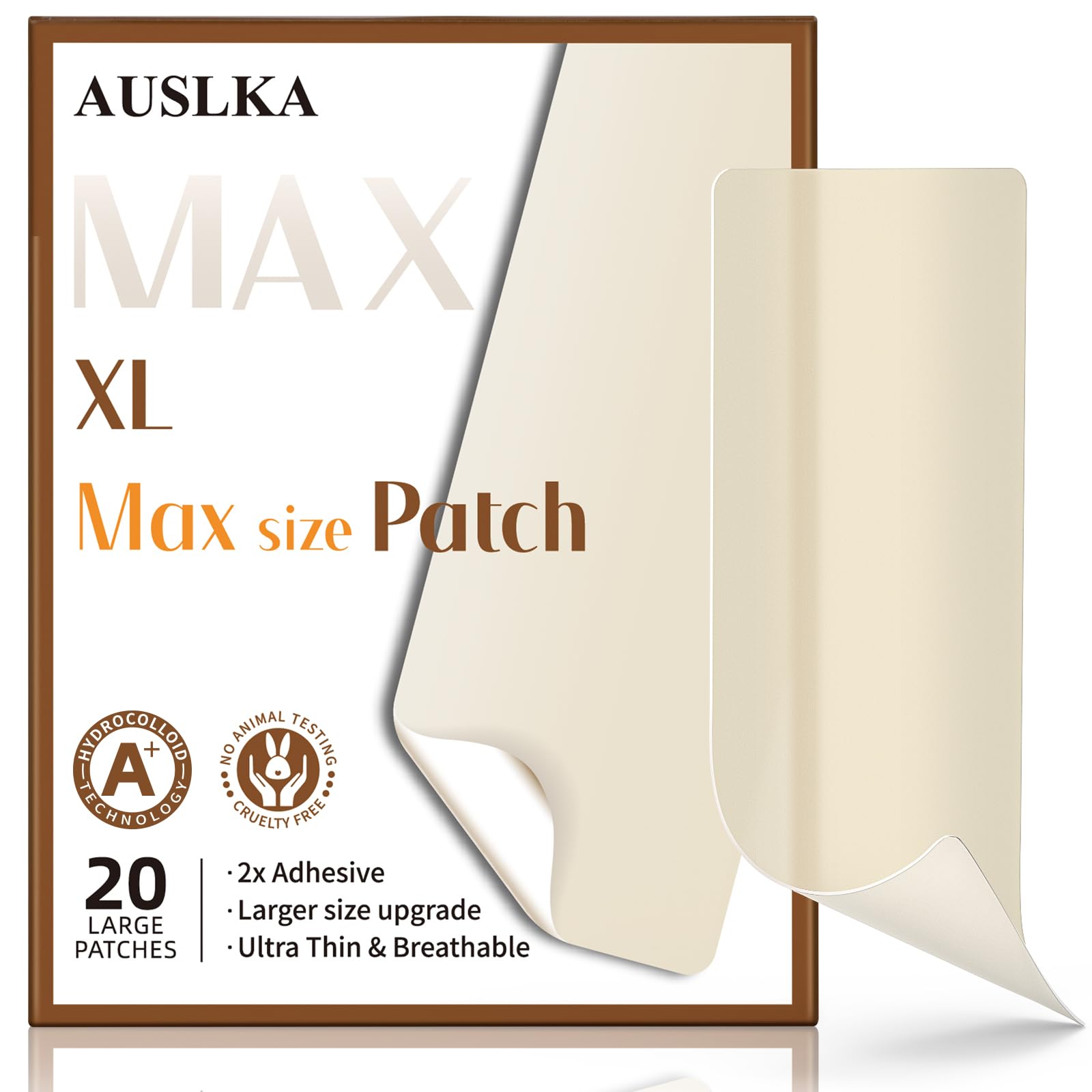 AUSLKA pansement hydrocolloïde XL, couverture discrète et efficace des imperfections.