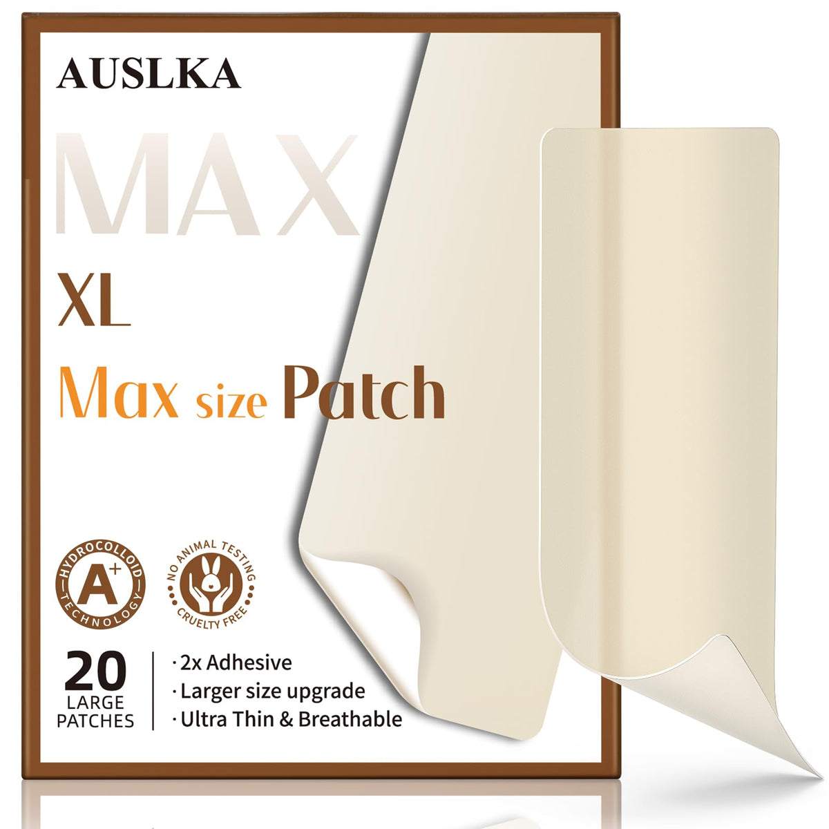 AUSLKA pansement hydrocolloïde XL, couverture discrète et efficace des imperfections.