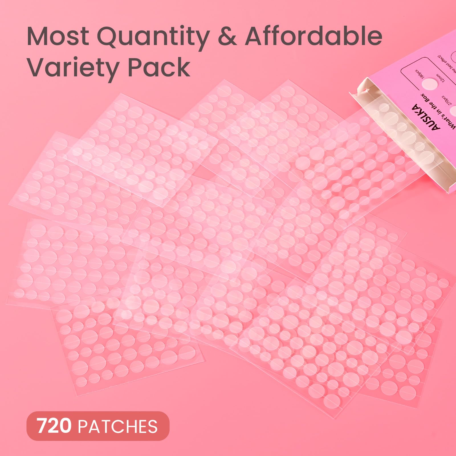 Patch AUSLKA anti-boutons visage 10 mm, absorption ciblée.