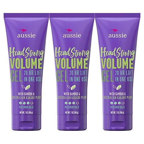 Gel Aussie 7 onces, pack triple, offre volume durable et texture prête à l'emploi