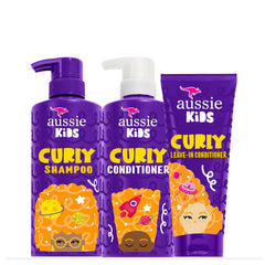 Shampoing Aussie Kids pour cheveux bouclés d’enfant, hydrate et démêle en douceur.