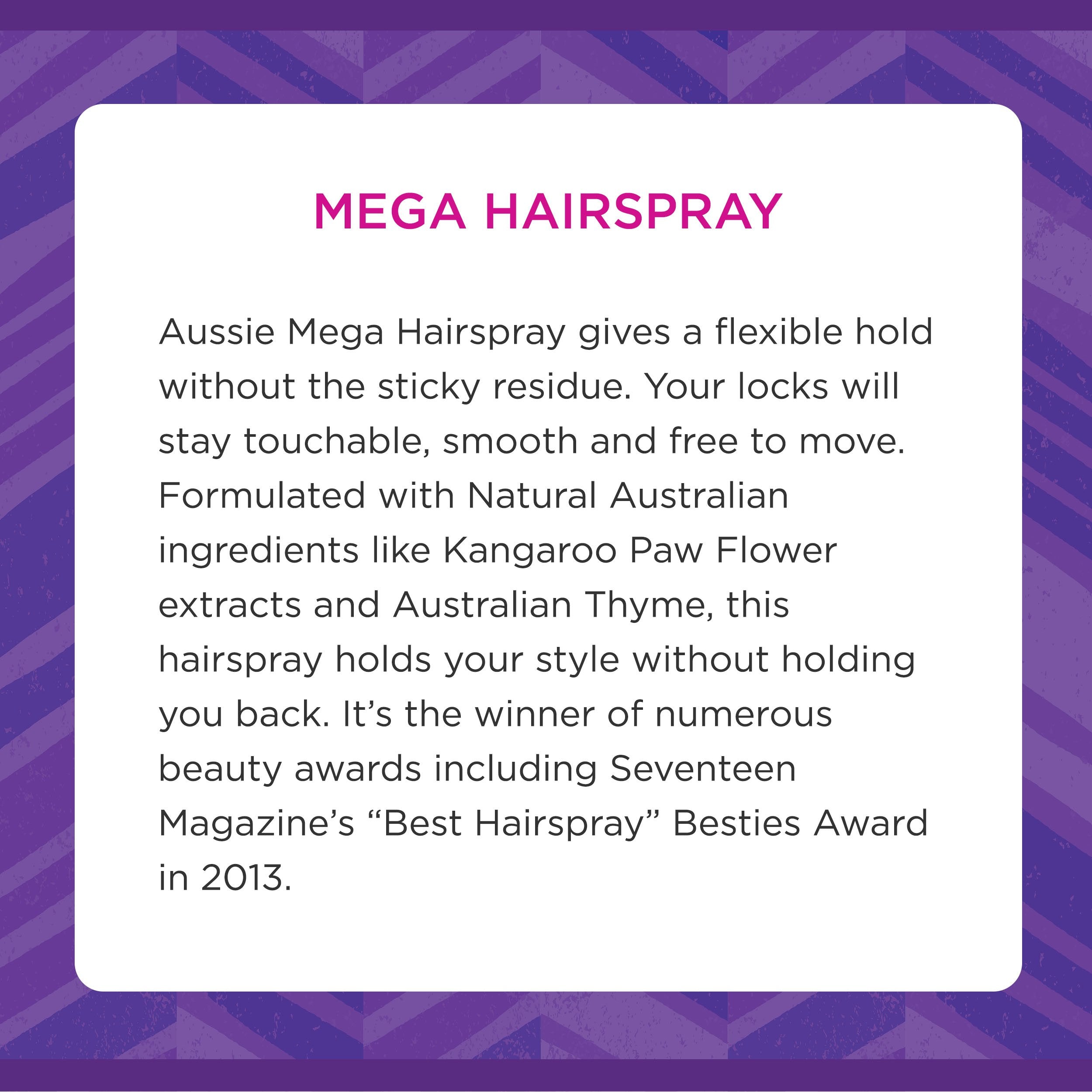 Aussie Mega Hairspray – transport facile lors des voyages.