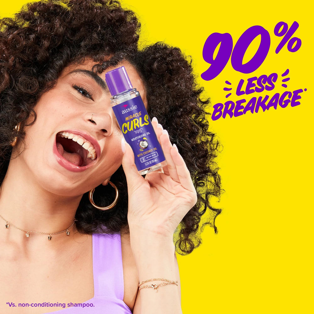 Aussie Miracle Moist Hair Oil – brillance douce et maniabilité accrue.