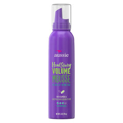 Produit Aussie Mousse Volume 6 onces, flacon mousse offrant tenue maximale et volume durable.