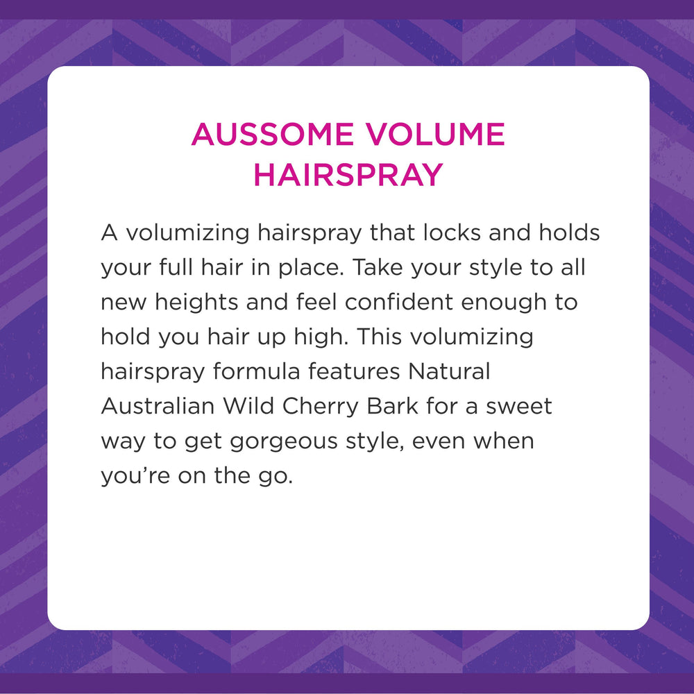 Aussie Volume Aérosol: aloès, jojoba et algues marines dans la formule.