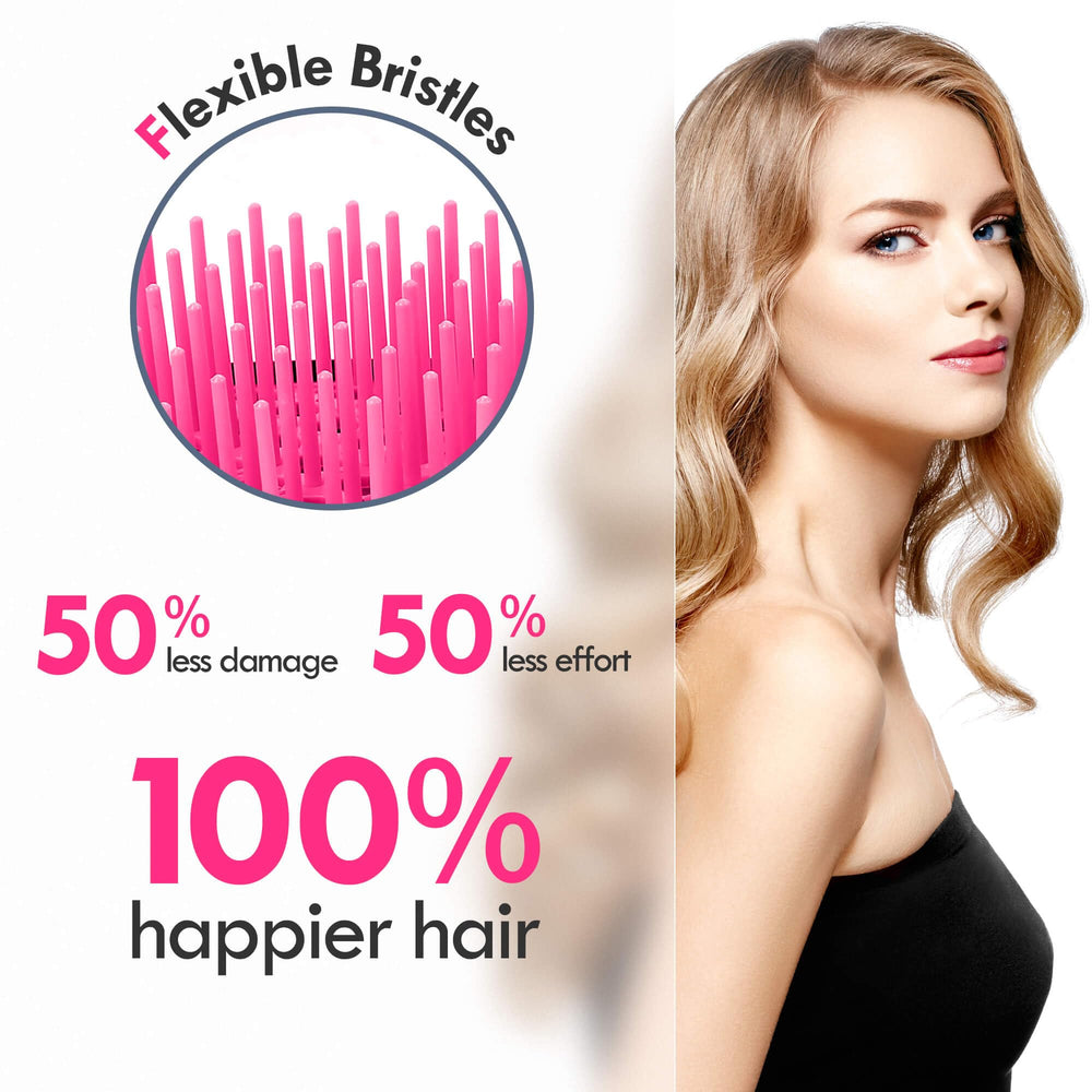 Brosse à brins flexibles Aussumy pour démêler facilement les cheveux.