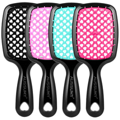 Brosse démêlante Aussumy ensemble 4, démêle sans douleur pour tous types de cheveux.