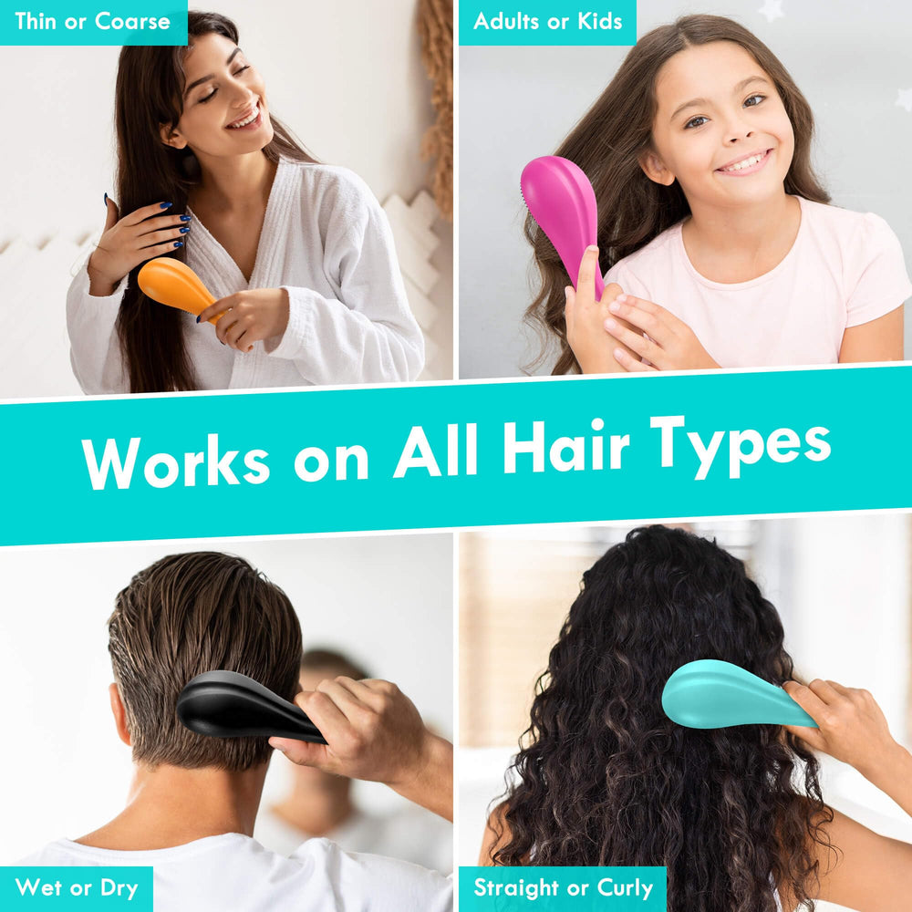 Brosse Aussumy compacte et portable, idéale pour déplacements.