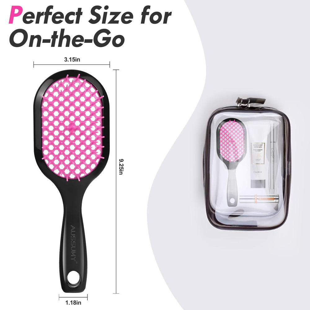 Brosse Aussumy détanglante ventilée confort des mains lors du brossage.
