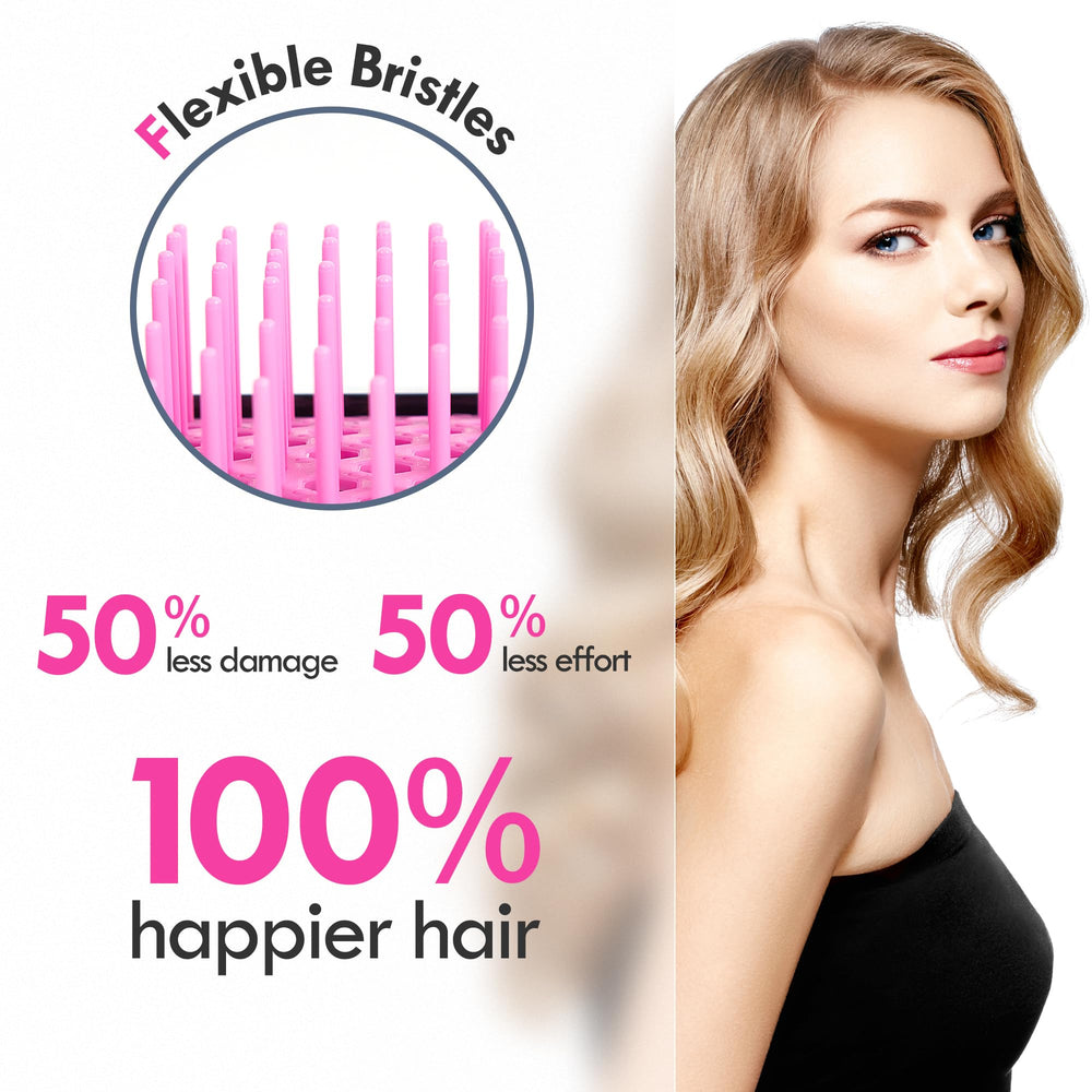 Poils ultra-doux de la brosse Aussumy pour un démêlage délicat.