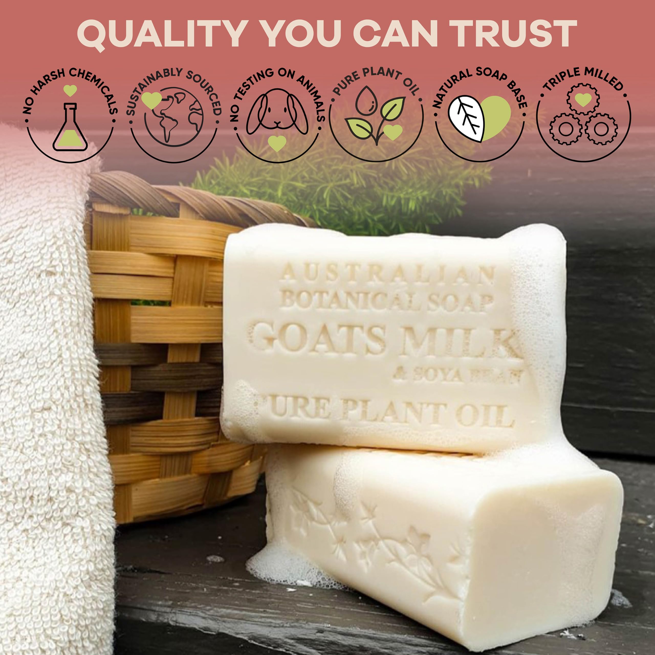 Australian Botanical Soap Coffret cadeau luxueux au lait de chèvre