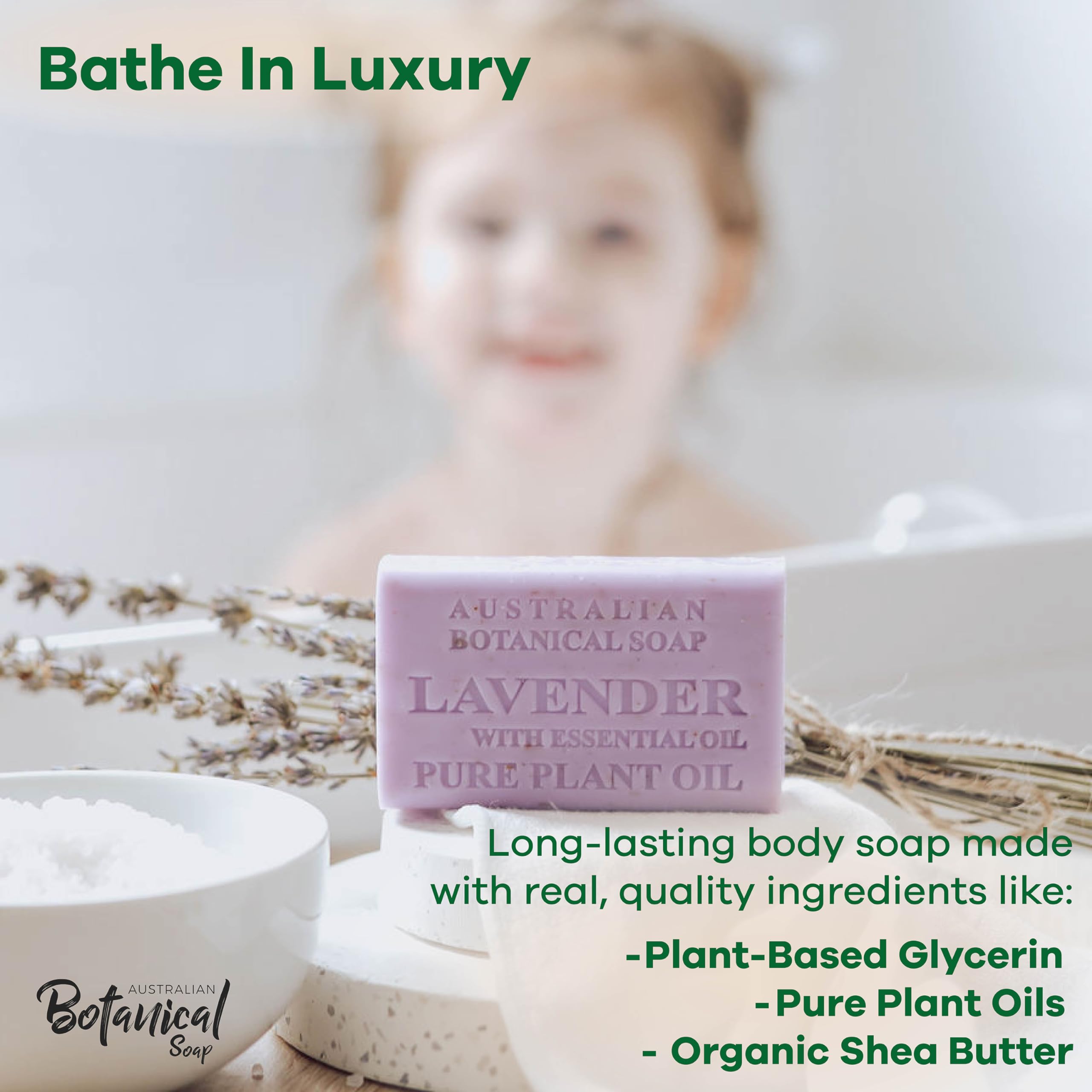Savon lavande avec huile essentielle par Australian Botanical Soap, expérience sensorielle calme.