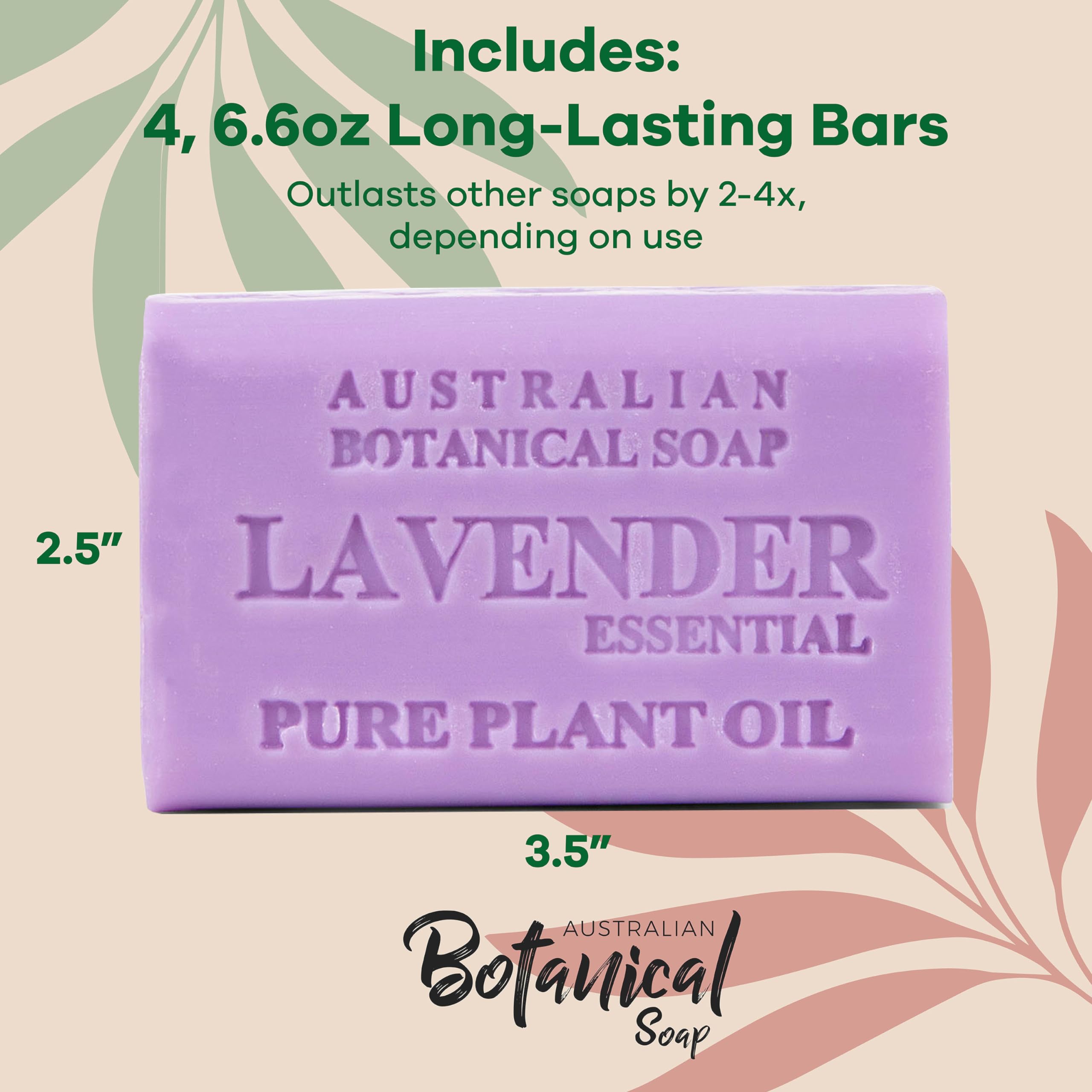 Savon moulage triple Australian Botanical Soap, mousse riche et durable.