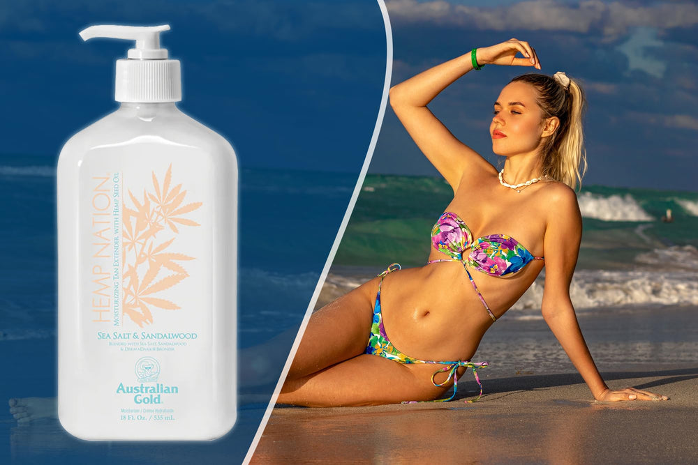 Australian Gold Hemp Nation: crème bronzante huile chanvre pour un éclat progressif.