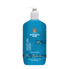 Australian Gold Moisture Lock Tan Extender – flacon élégant et hydratation durable.