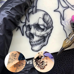 Autdor peau de pratique tatouage – contour et courbes pour tester l’encrage sur surfaces variées.