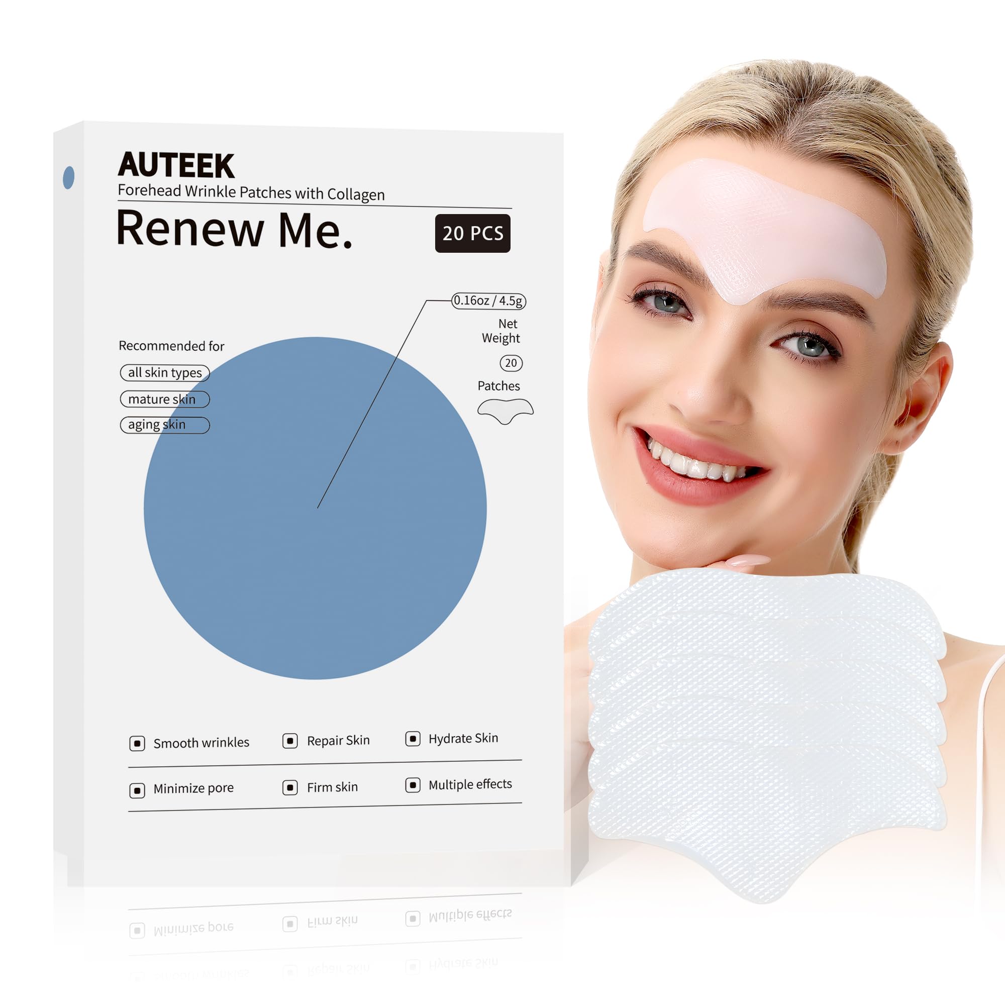 Patch frontal Auteek en hydrogel pour hydratation nocturne