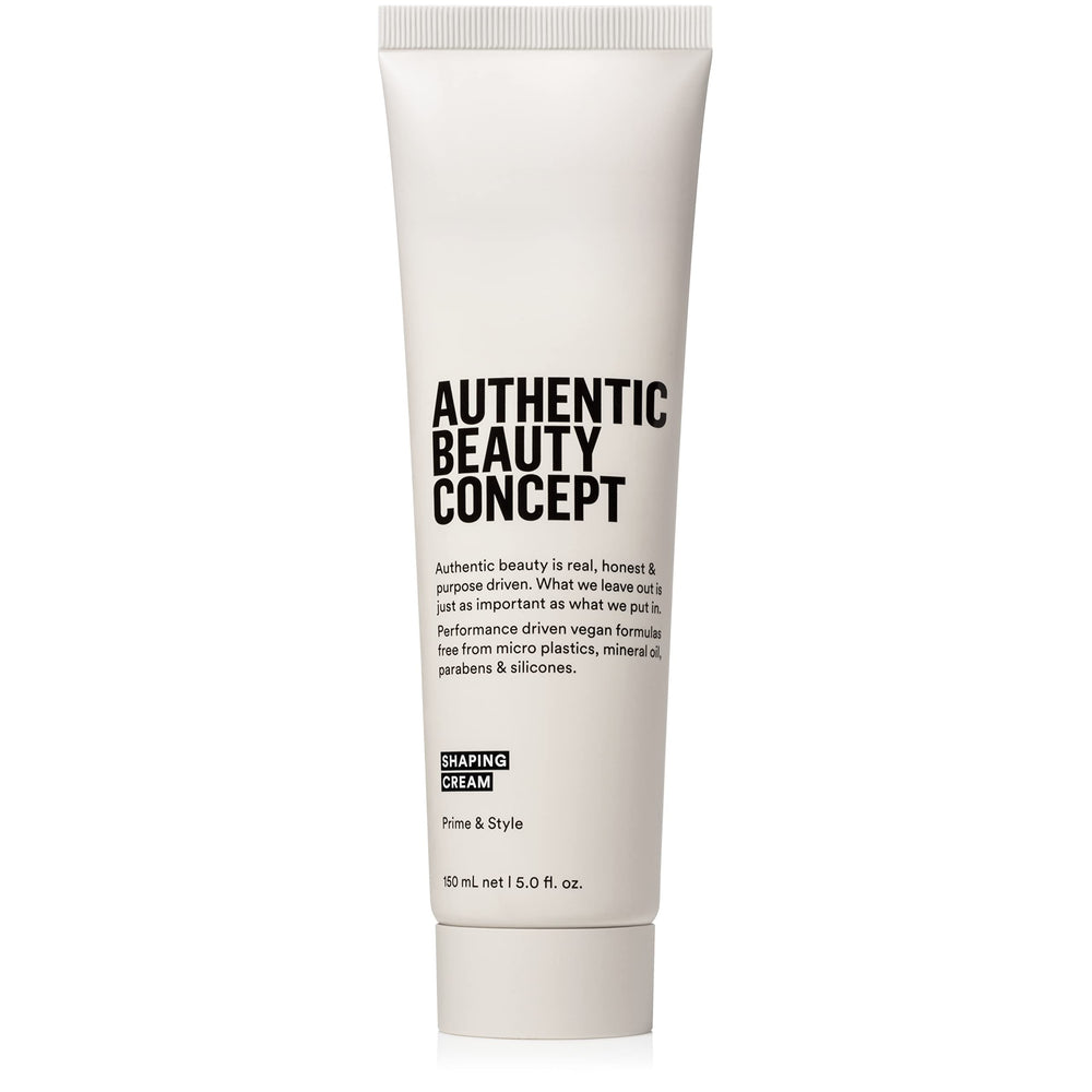 Authentic Beauty Concept Crème de Mise en Forme sur la bouteille, définition des textures naturelles