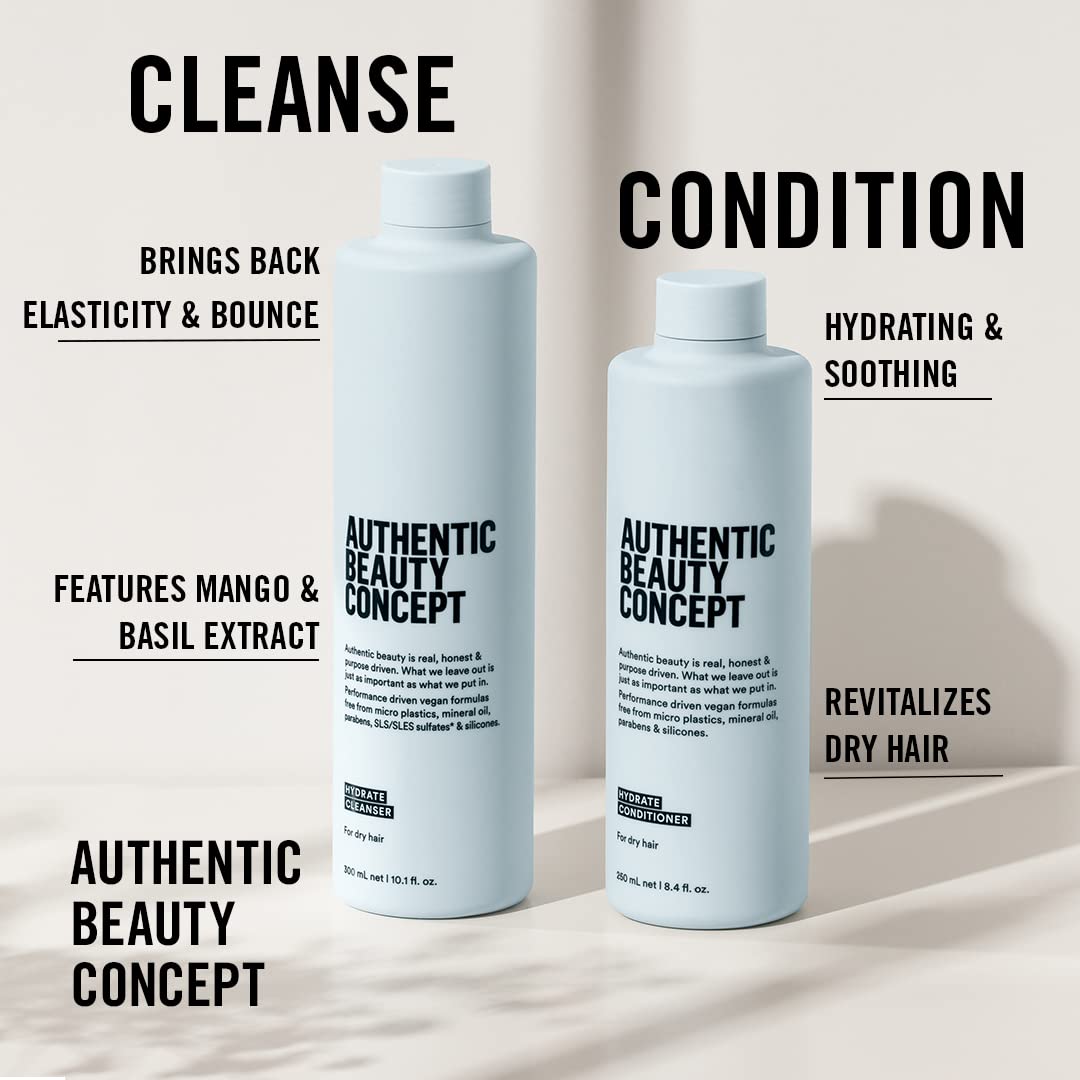 Hydrate Cleanser texture crème, mousse légère pour cheveux normaux à secs.