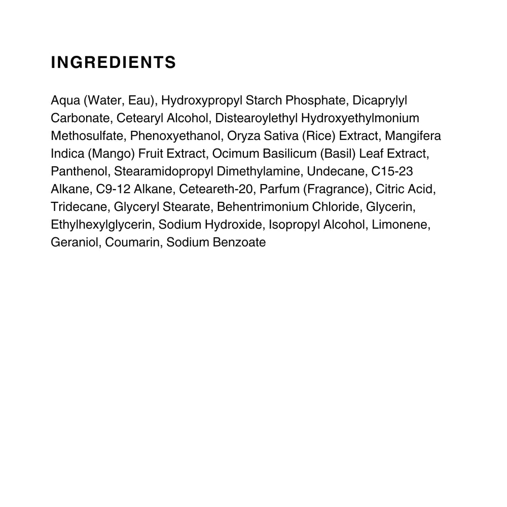 Utilisation rapide Hydrate Lotion après lavage pour hydrater et démêler les cheveux.
