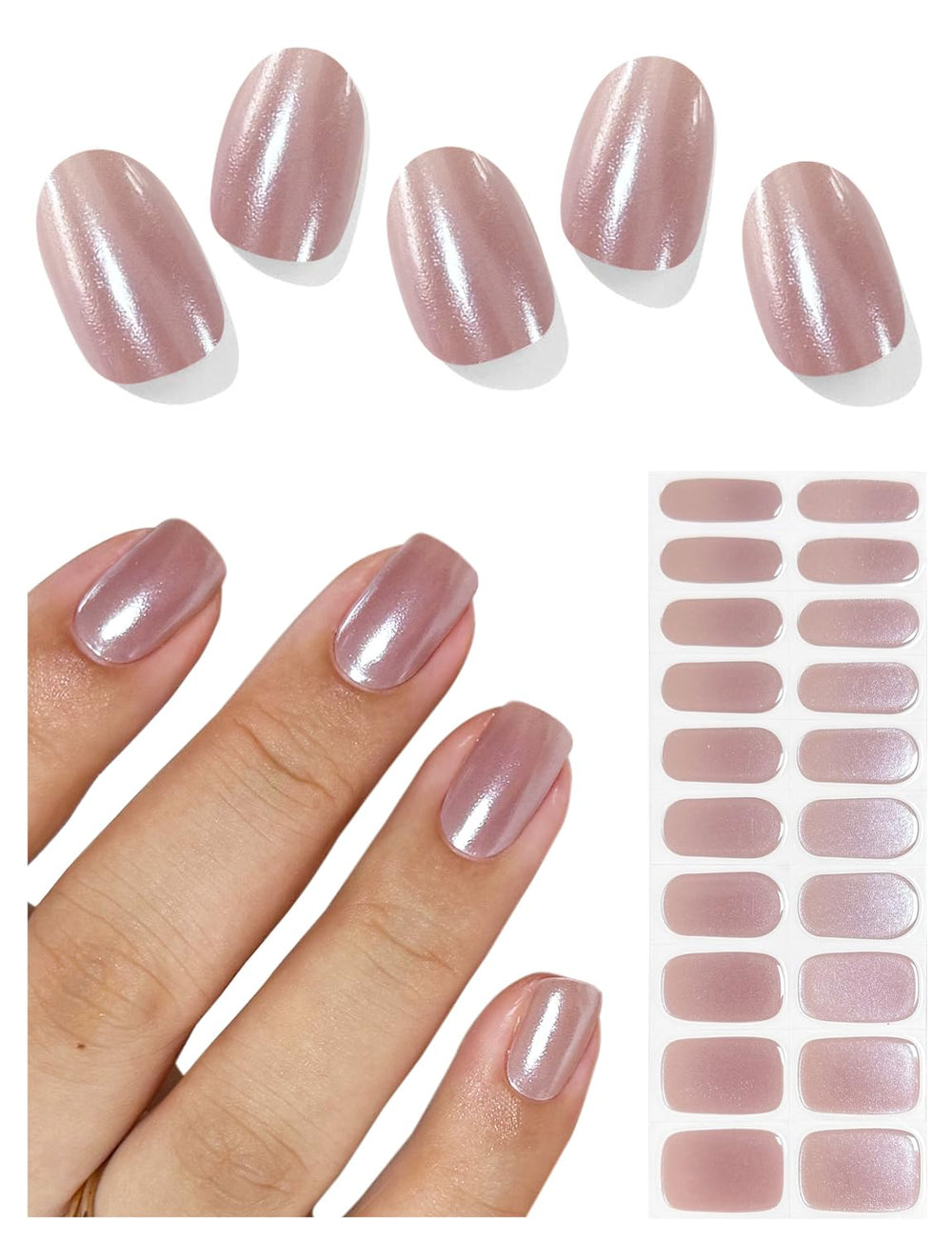 AutyaMee boîte bandes gel semi-cuites pour ongles, prêt à poser à domicile.