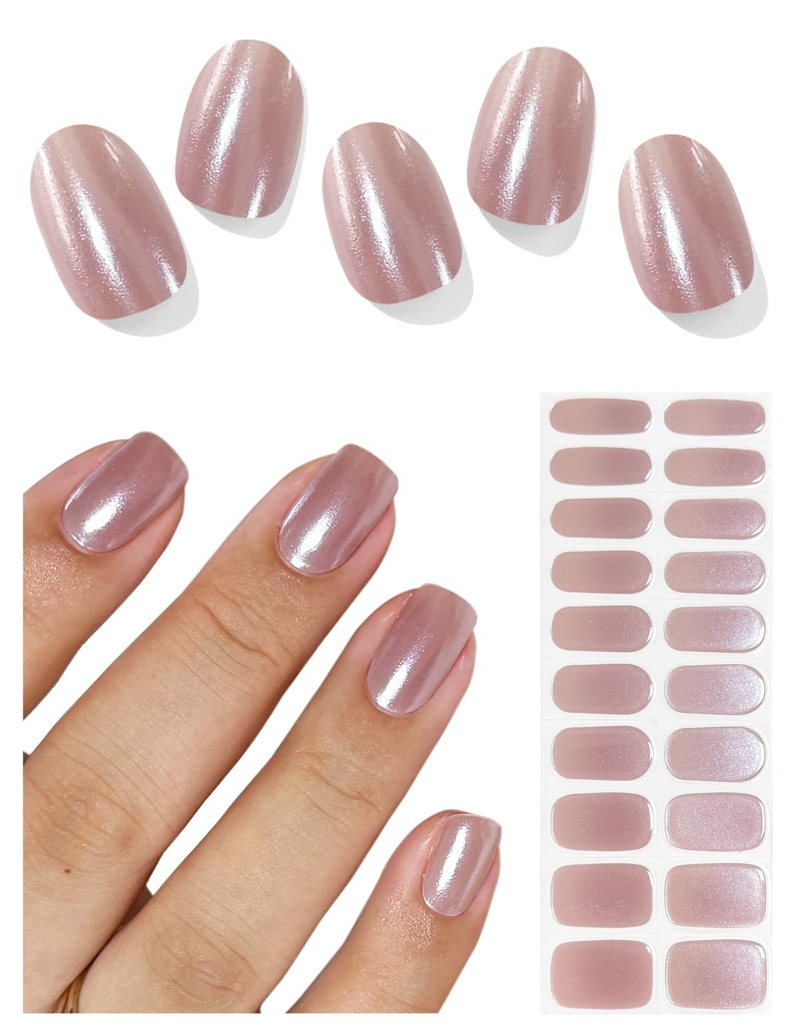 AutyaMee boîte bandes gel semi-cuites pour ongles, prêt à poser à domicile.