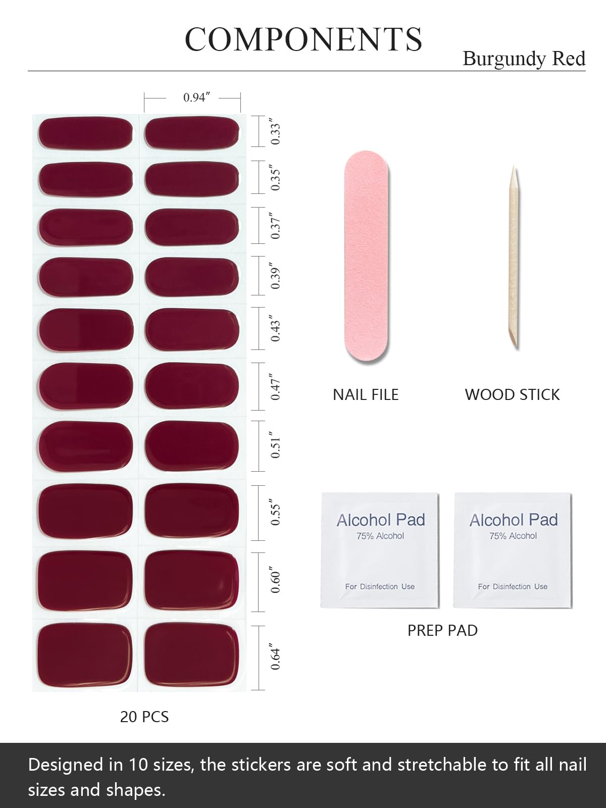 Accessoires AutyaMee: pads prép, lime et outil pour préparer les ongles.