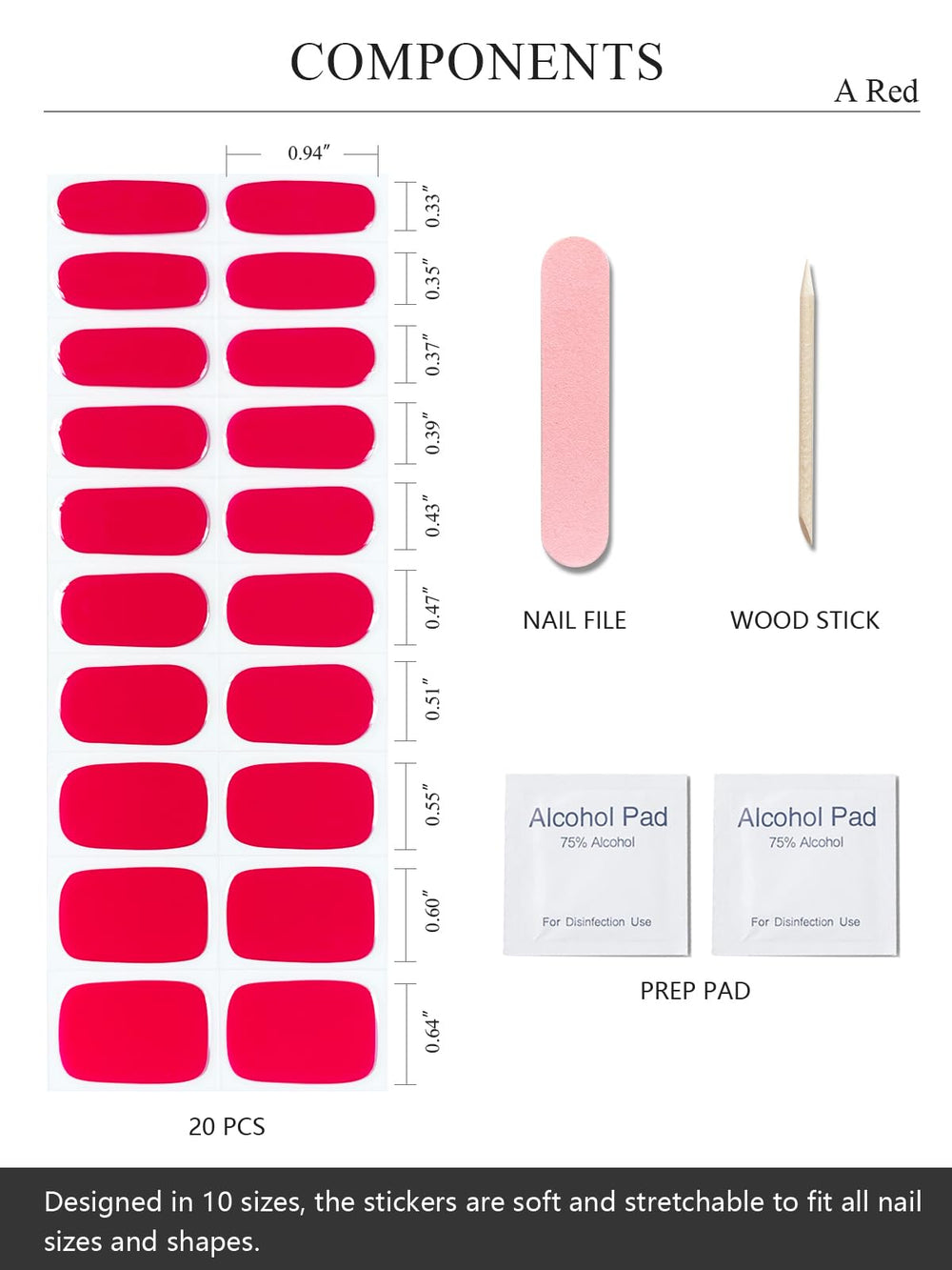 AutyaMee stickers gel rouge remplacement simple et sans ponçage.