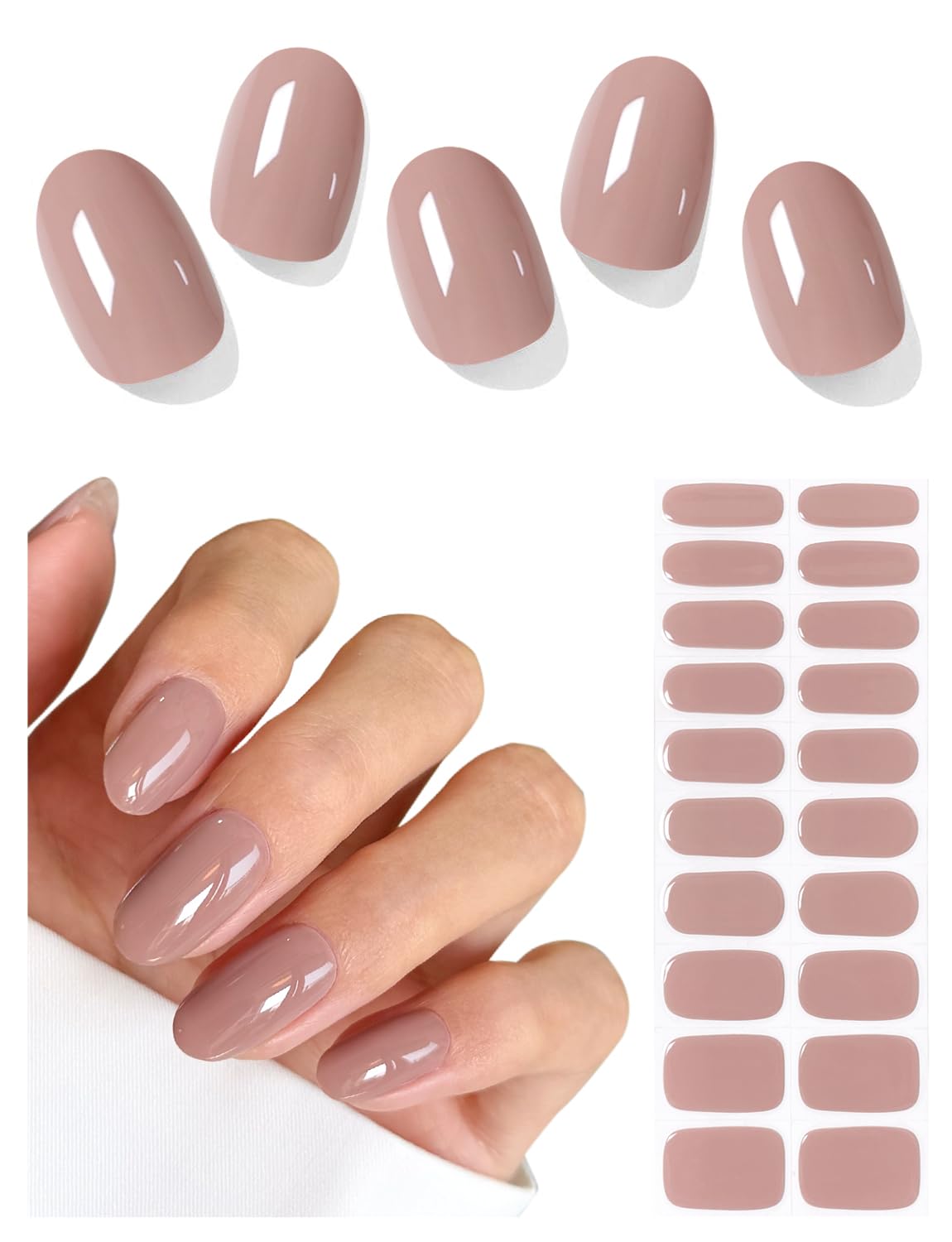 AutyaMee bandes gel camel : kit rapide pour manucure à domicile