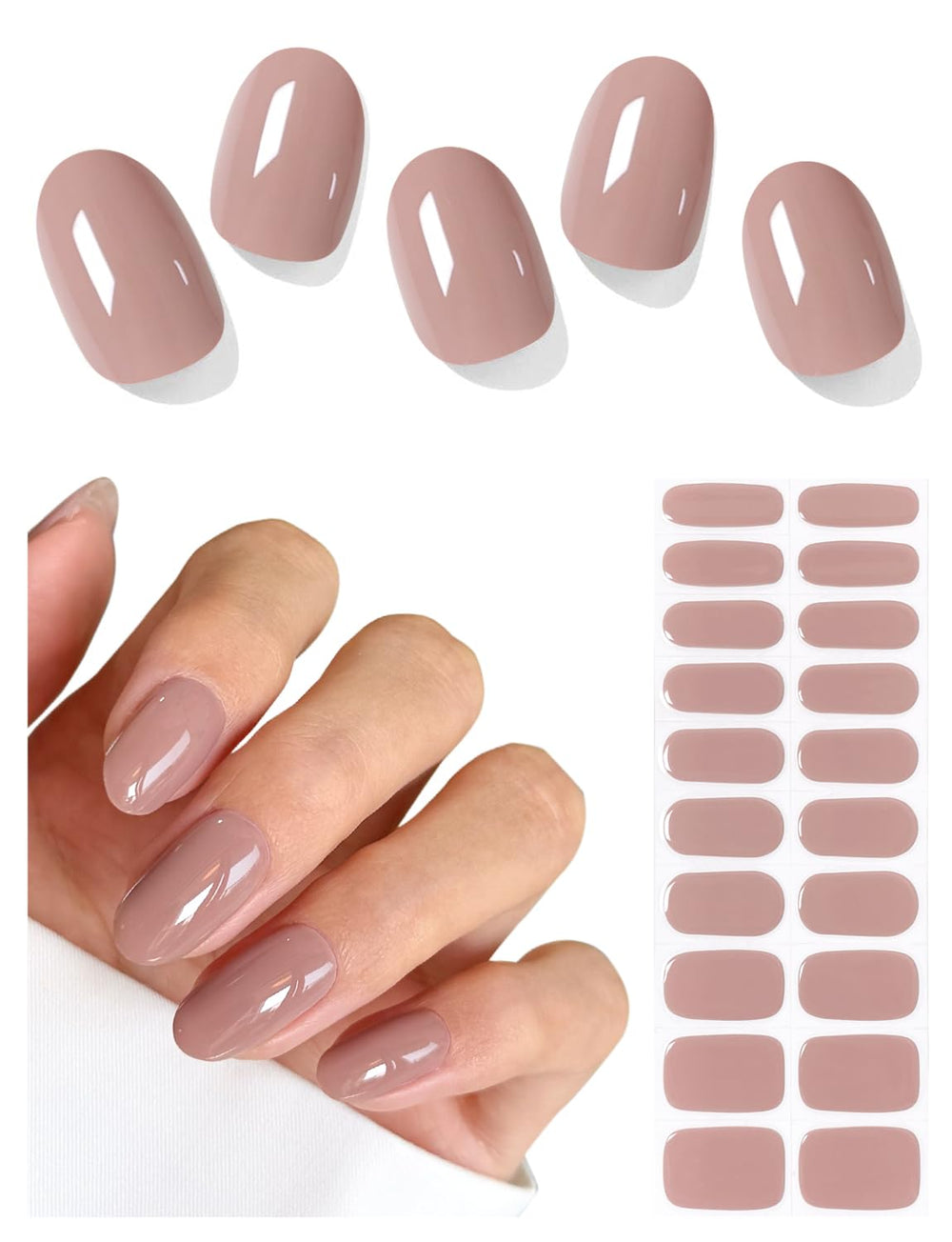 AutyaMee bandes gel camel : kit rapide pour manucure à domicile