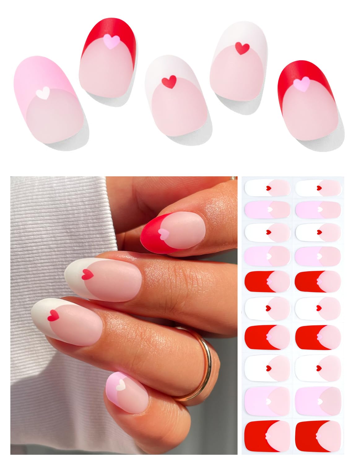 AutyaMee strips gel ongles cœur mat : résultat salon durable à domicile